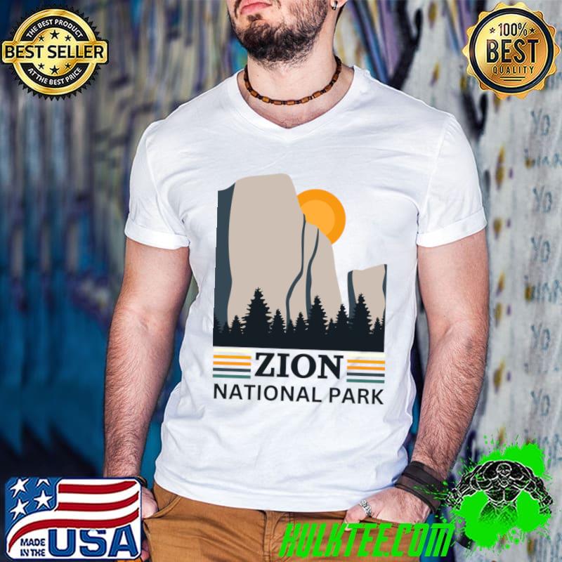 Official vintage Zion National park Camping Hiking Design Traveler Sunset T-Shirt