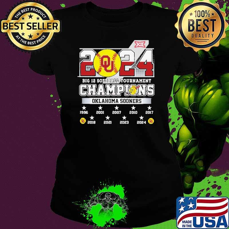 Oklahoma Sooners Big 12 Softball Tournament 2024 Champions 1996-2024 Shirt