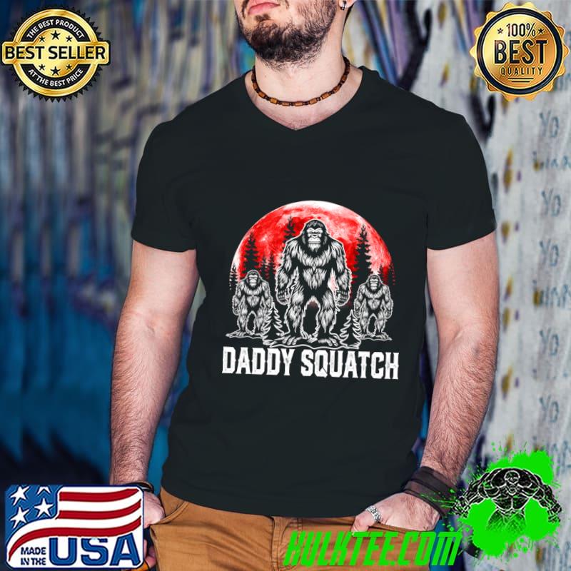 Premium daddy Squatch Blood Moon Bigfoot Dad Sasquatch Yeti Fathers day T-Shirt Guys V Neck Premium daddy Squatch Blood Moon Bigfoot Dad Sasquatch Yeti Fathers day T-Shirt Guys V Neck