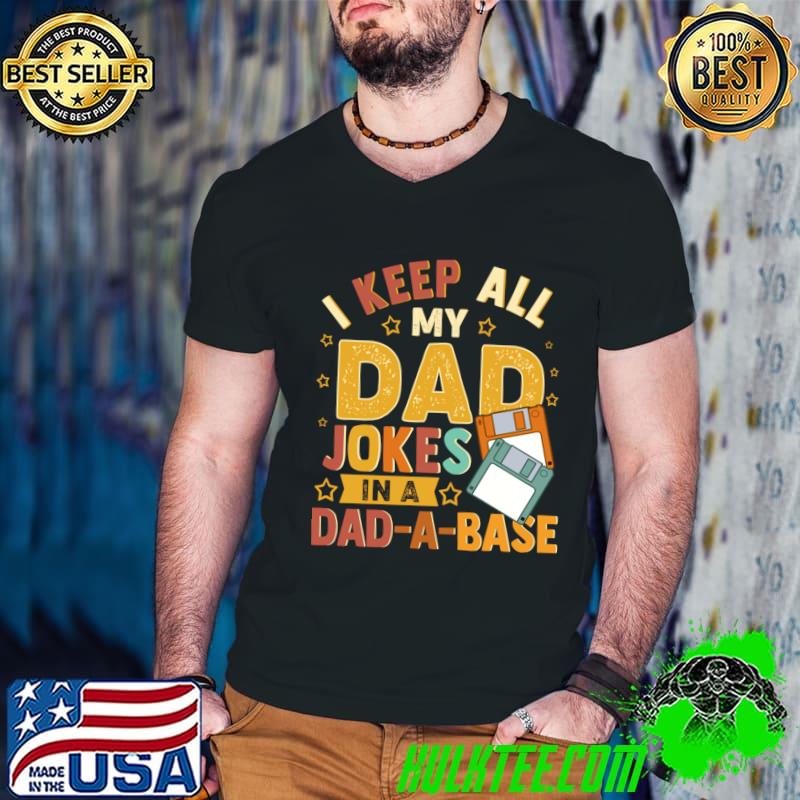 Premium i Keep All My Dad Jokes In A Dad A Base Vintage Father Dad T-Shirt Guys V Neck Premium i Keep All My Dad Jokes In A Dad A Base Vintage Father Dad T-Shirt Guys V Neck
