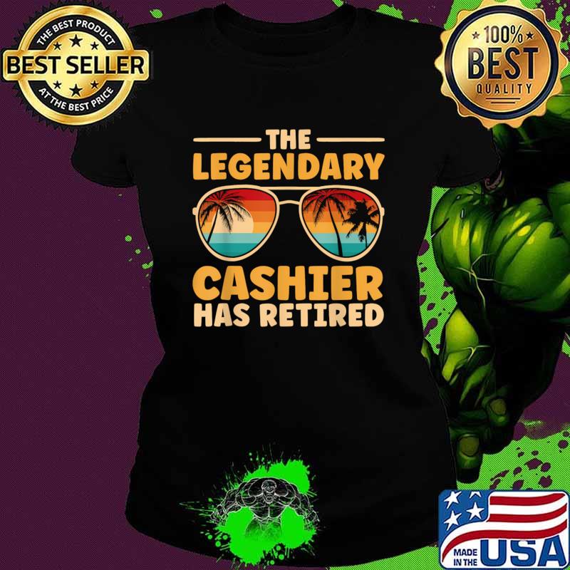 Premium the Legendary Retired Cashier Retirement Sunglasses Retro T-Shirt