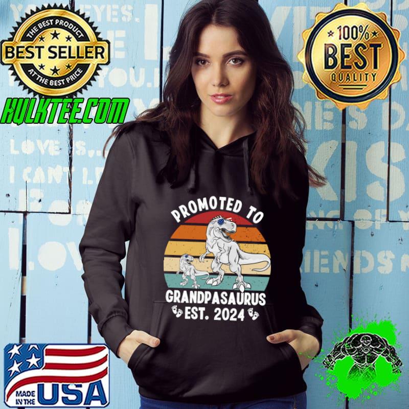Promoted to grandpasaurus est 2024 sunglasses usa flag vintage T-Shirt