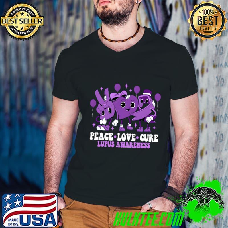 Purple Ribbon Survivor Groovy Lupus Awareness T-Shirt Purple Ribbon Survivor Groovy Lupus Awareness T-Shirt