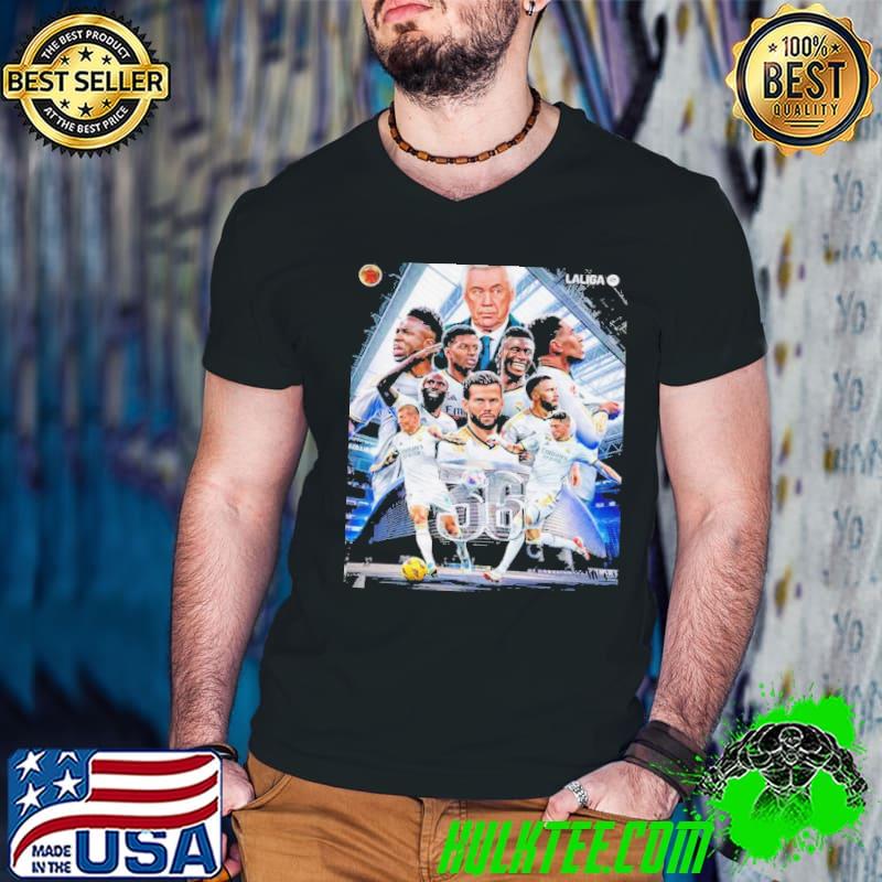 Real Madrid Receives Its 36th Laliga Ea Sports Title Congratulations Champion Shirt Guys V Neck Real Madrid Receives Its 36th Laliga Ea Sports Title Congratulations Champion Shirt Guys V Neck