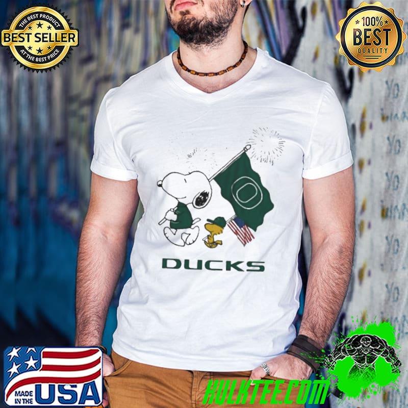 Snoopy And Woodstock Happy 4th Of July Oregon Ducks Football 2024 Shirt