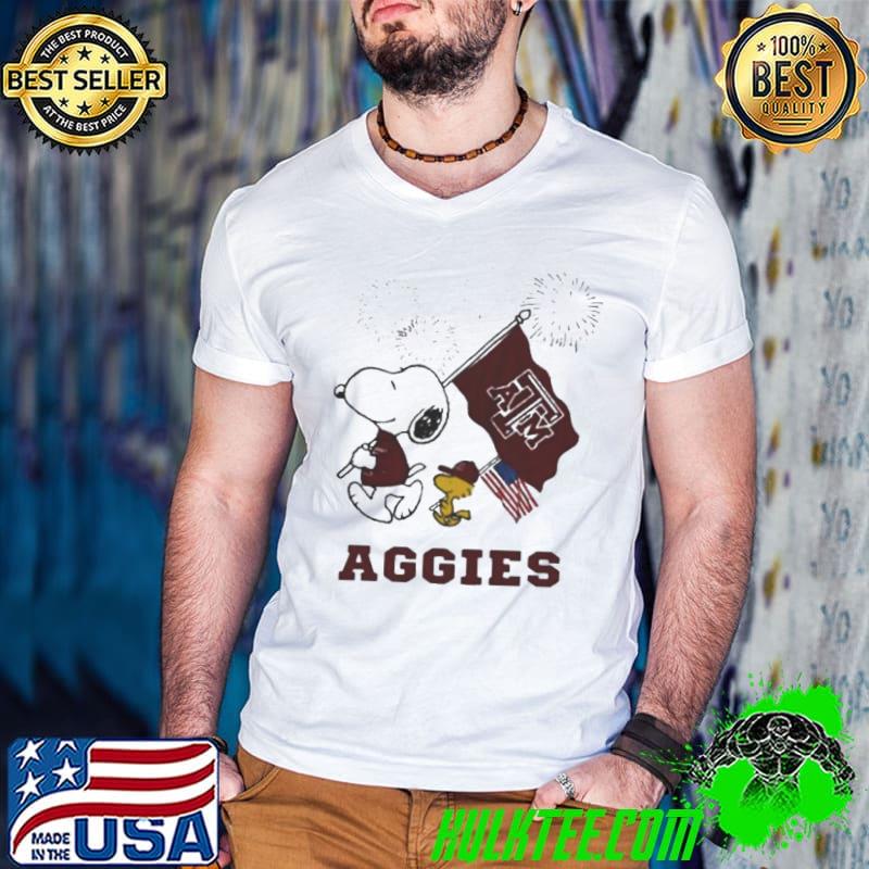 Snoopy And Woodstock Happy 4th Of July Texas A&m Aggies Football 2024 shirt