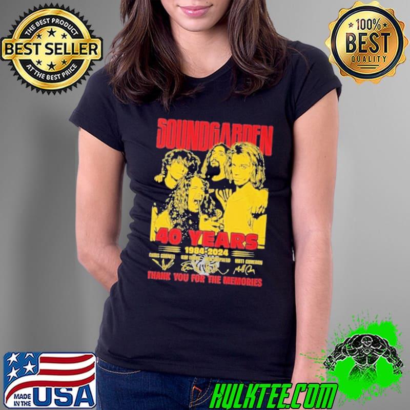 Soundgarden 40 Years 1984-2024 Thank You For The Memories Signatures Shirt Ladies Tee Soundgarden 40 Years 1984-2024 Thank You For The Memories Signatures Shirt Ladies Tee