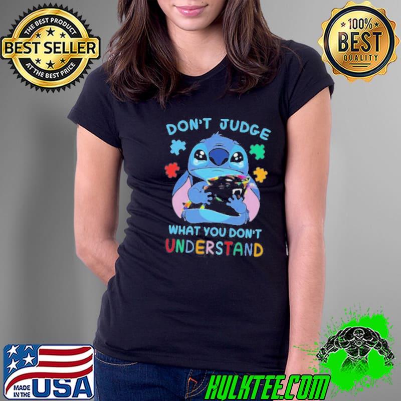 Stitch Carolina Panthers Autism Awareness Don’t Judge What you Don’t Understand Shirt