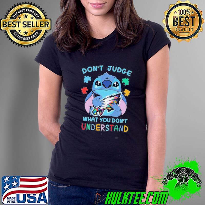 Stitch Philadelphia Eagles Autism Awareness Don’t Judge What you Don’t Understand Shirt