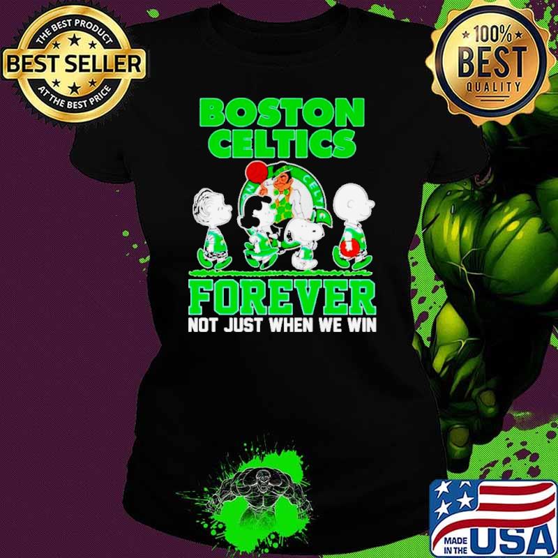 The Peanuts abbey road x Boston Celtics forever not just when we win shirt