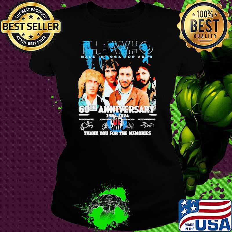 The Who Made In 1964 For 2024 60th Anniversary 1964-2024 Thank You For The Memories Signatures shirt