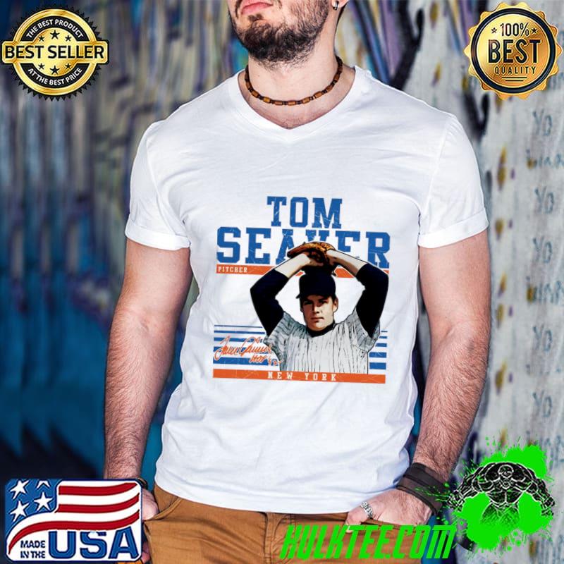 Tom Seaver New York M Sport American professional baseball pitcher T-Shirt Guys V Neck Tom Seaver New York M Sport American professional baseball pitcher T-Shirt Guys V Neck