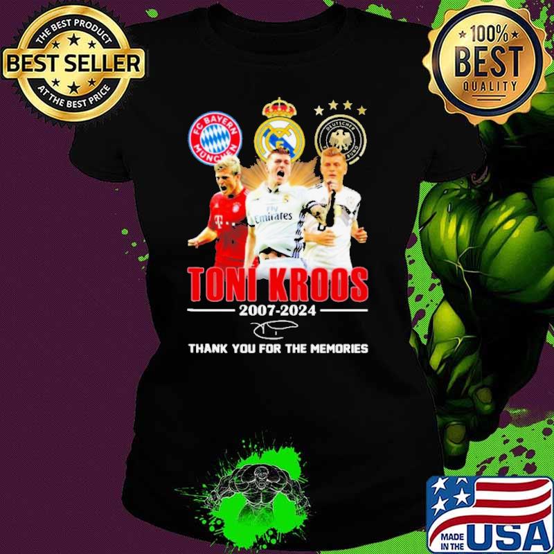 Toni Kroos 2007-2024 Thank You For The Memories Signature shirt