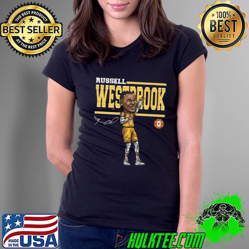 Top american professional basketball player signature russell westbrook cartoon T-Shirt