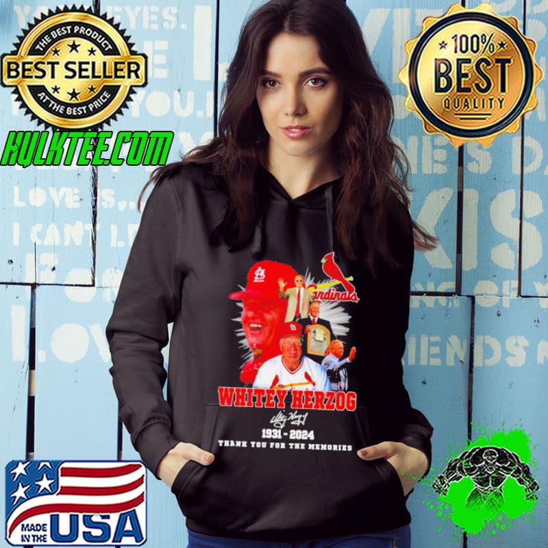 Whitey Herzog 1931-2024 thank you for the memories signatures s Hoodie Whitey Herzog 1931-2024 thank you for the memories signatures s Hoodie
