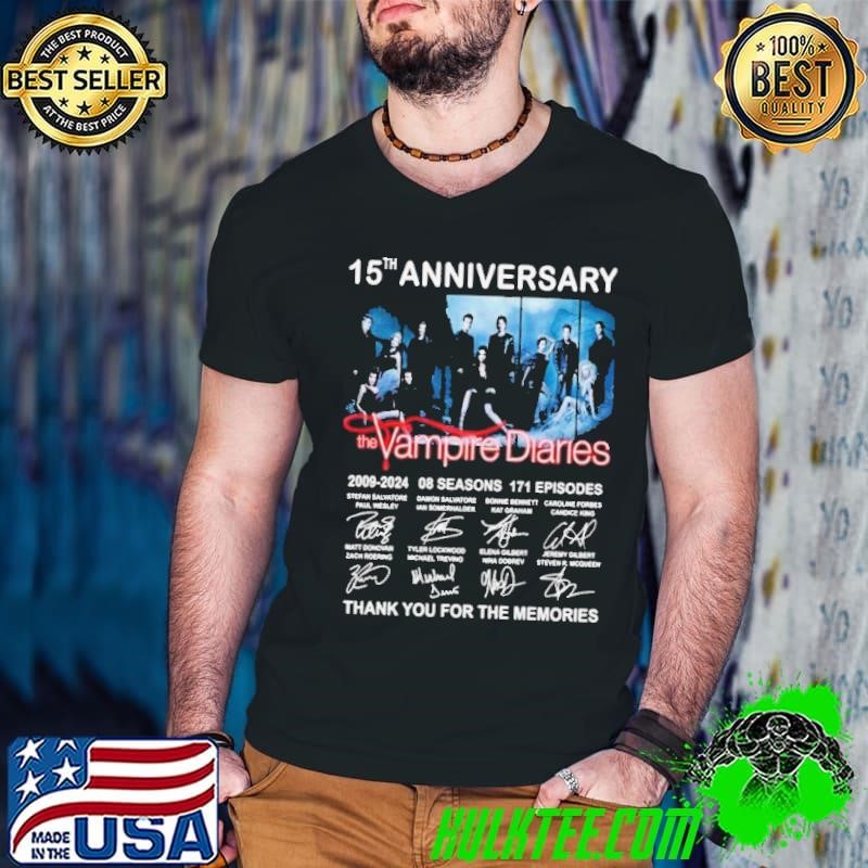 15th Anniversary The Vampire Diaries 2009-2024 8 Seasons Thank You For The Memories Guys V Neck