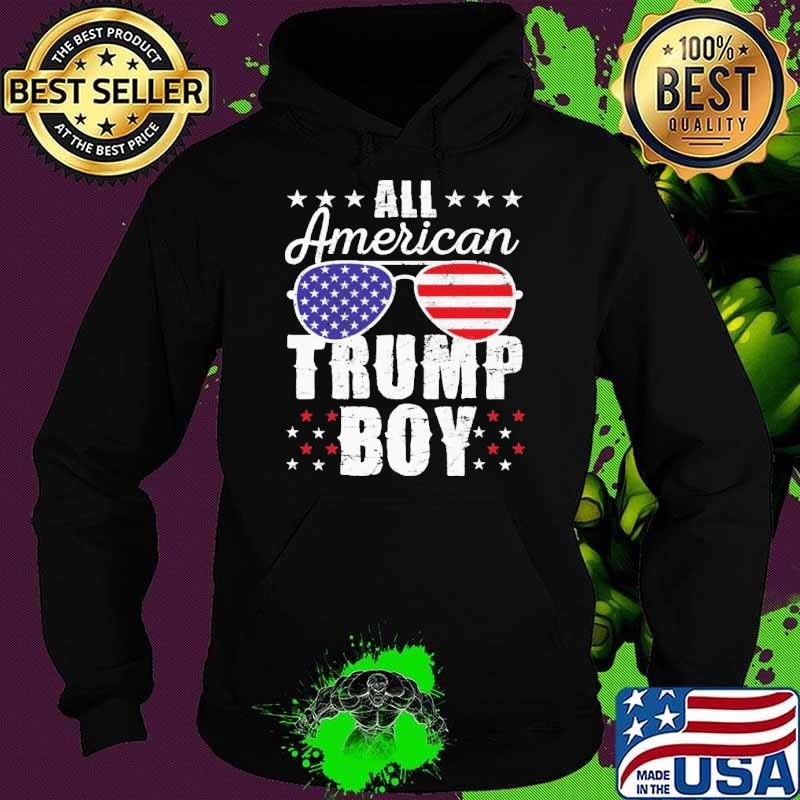 All American Trump Boy Sunglasses US Flag Vote Trump 2024 Hoodie