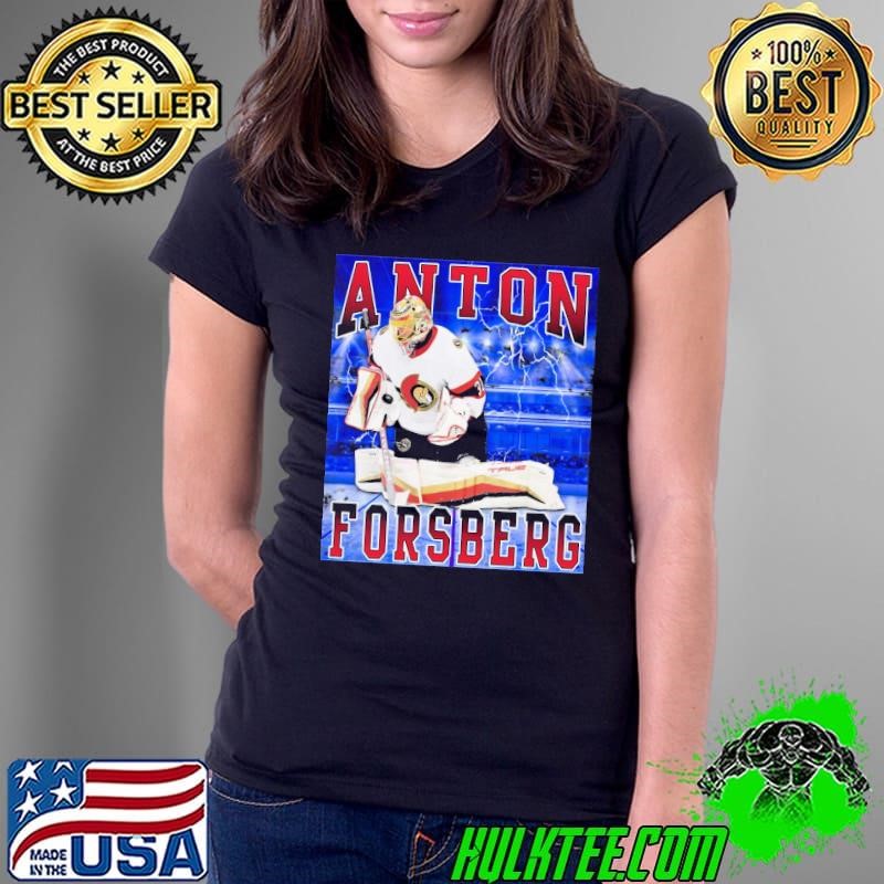 Anton Forsberg Swedish professional ice hockey goaltender Player Ladies Tee Anton Forsberg Swedish professional ice hockey goaltender Player Ladies Tee