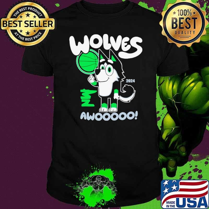 Awooo Wolves Bluey Minnesota Basketball shirt