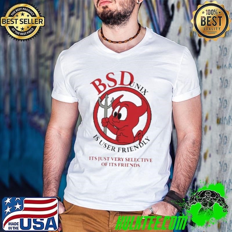 BSD Unix Is User Friendly It’s Just Very Selective Of It’s Friends Guys V Neck