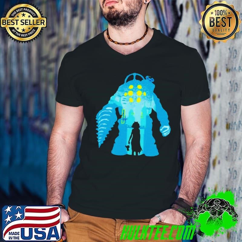 Big Daddy and Little Sister BioShock underwater world Guys V Neck