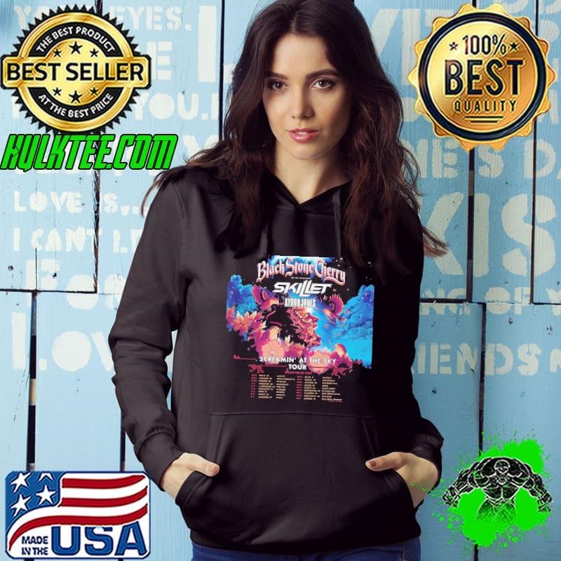 Black Stone Cherry Poster Plus Very Special Guests Skillet And Ayron Jones Screamin At The Sky Tour 2024 Hoodie