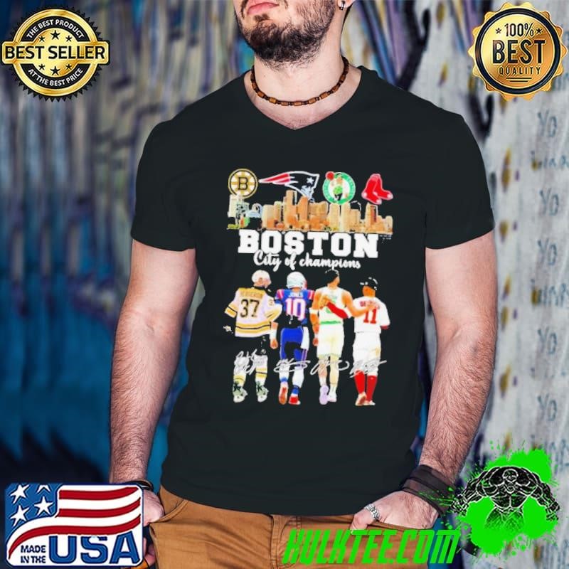 Boston Sports Teams City Of Champions Bergeron Jones Tatum And Devers Guys V Neck
