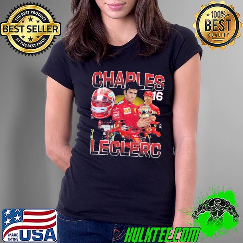 Charles Leclerc Monégasque racing driver currently racing Retro Collage Ladies Tee