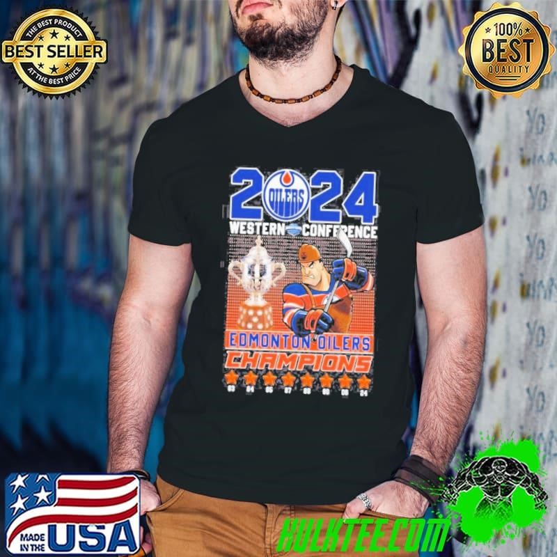 Edmonton Oilers Hockey 2024 Western Conference Champs Fan Guys V Neck