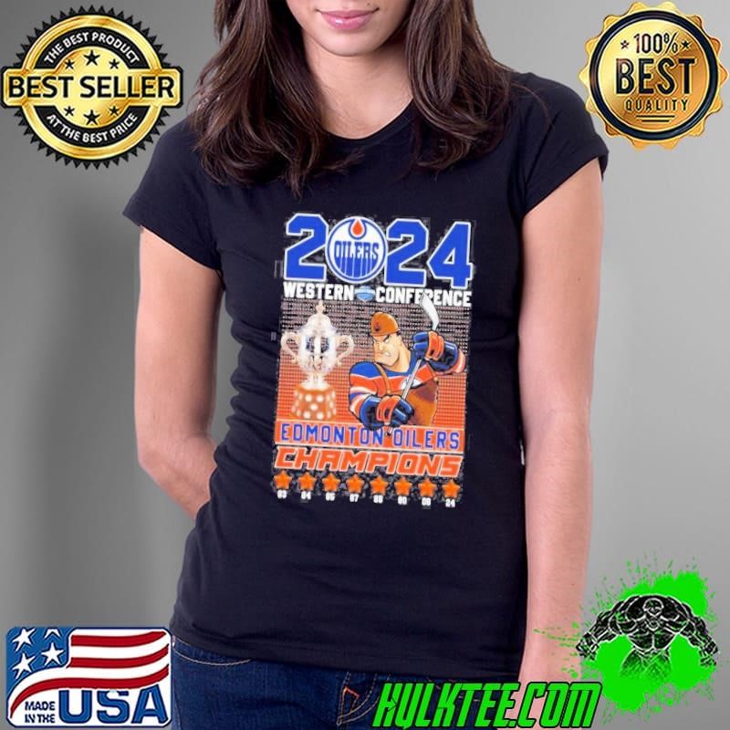 Edmonton Oilers Hockey 2024 Western Conference Champs Fan Ladies Tee