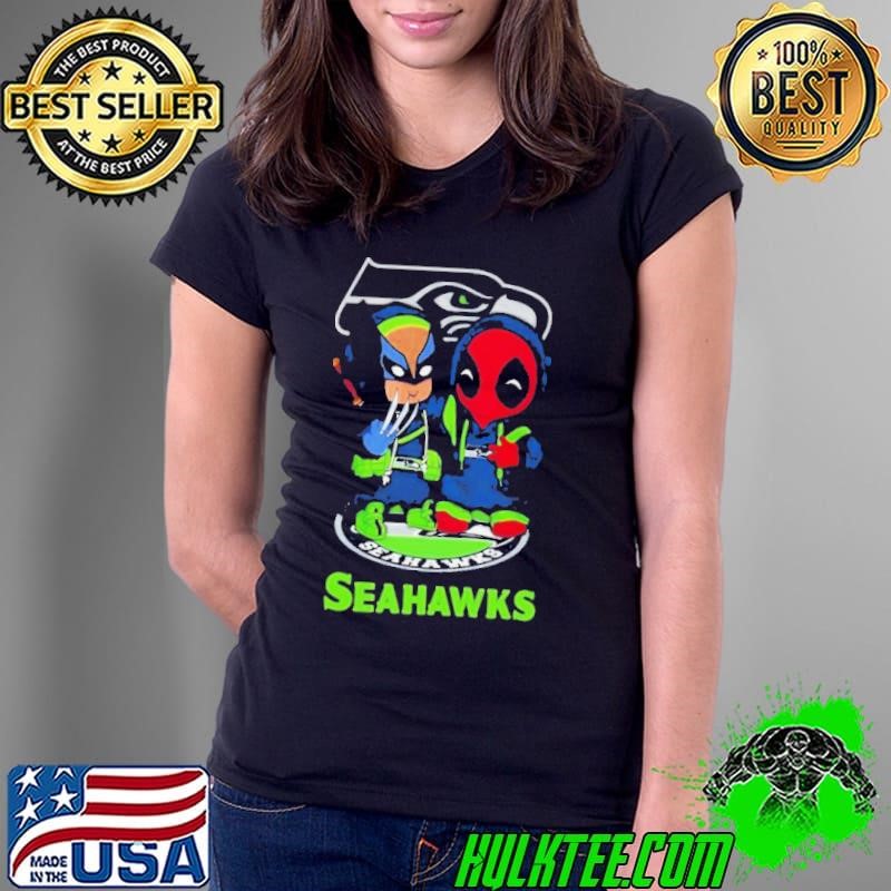 Friends Marvel Deadpool Wolverine Seattle Seahawks shirt