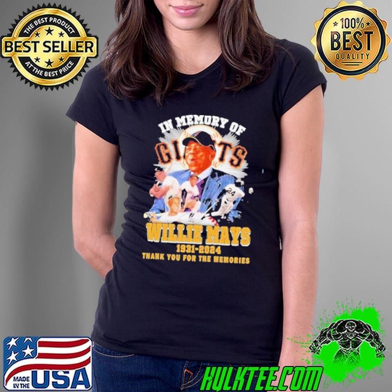 In Memory Of Willie Mays 1931-2024 Thank You For The Memories Signatures Shirt