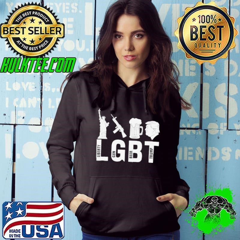 LGBT Liberty, Gun, Beer, and Trump Parody 2024 Hoodie