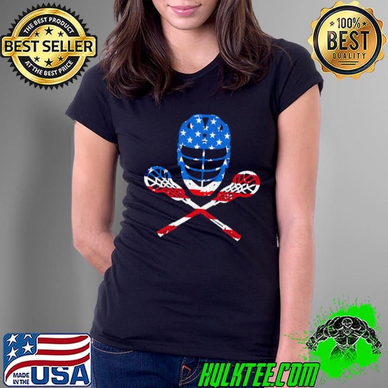 Lacrosse American Flag Lax Helmet Sticks Ladies Tee