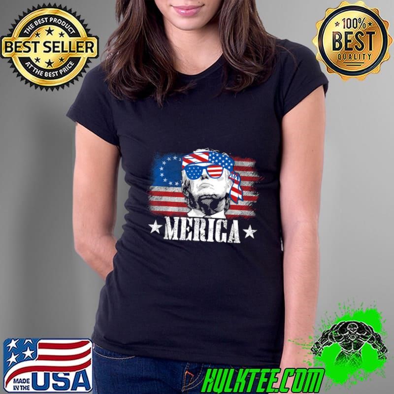 Merica Donald Trump 4th Of July US American Flag Election T-Shirt