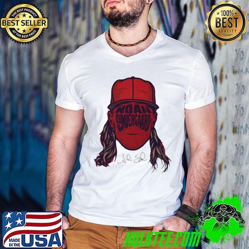 Noah Syndergaard Player Silhouette American professional baseball pitcher Guys V Neck