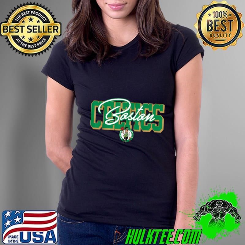 Original NBA Boston Celtics Blockletter Script American professional basketball team Ladies Tee