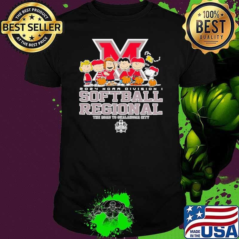Peanuts Characters Miami Redhawks 2024 NCAA Division I Softball Regional shirt
