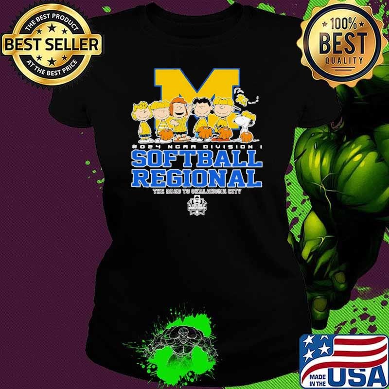 Peanuts Characters Michigan Wolverines 2024 NCAA Division I Softball Regional Ladies tee