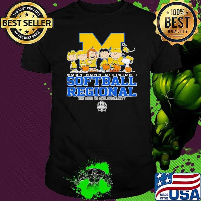 Peanuts Characters Michigan Wolverines 2024 NCAA Division I Softball Regional shirt