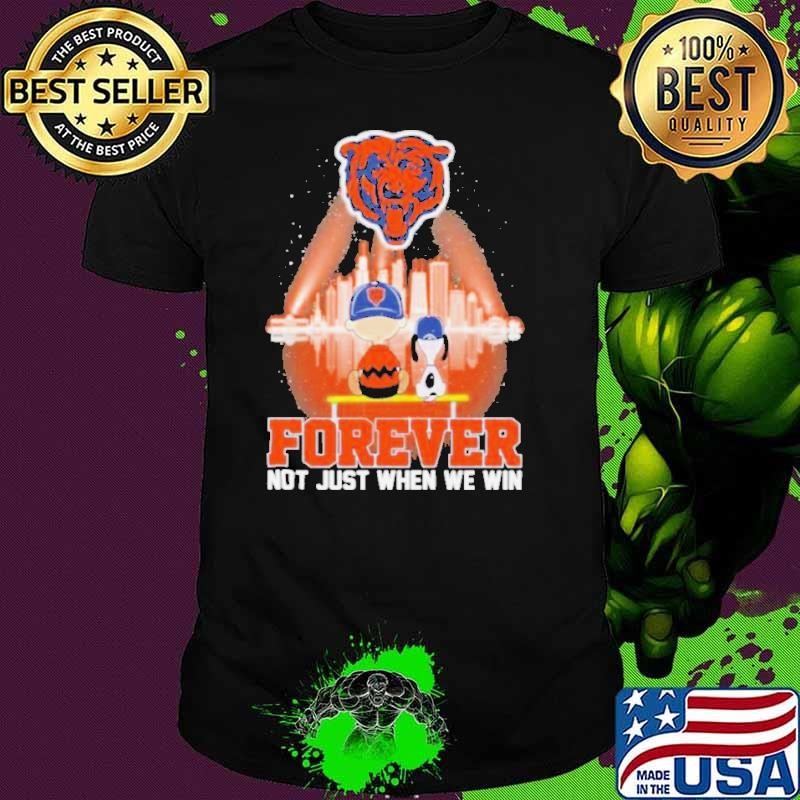 Peanuts Snoopy And Charlie Brown Watching Chicago Bears Forever Not Just When We Win Shirt