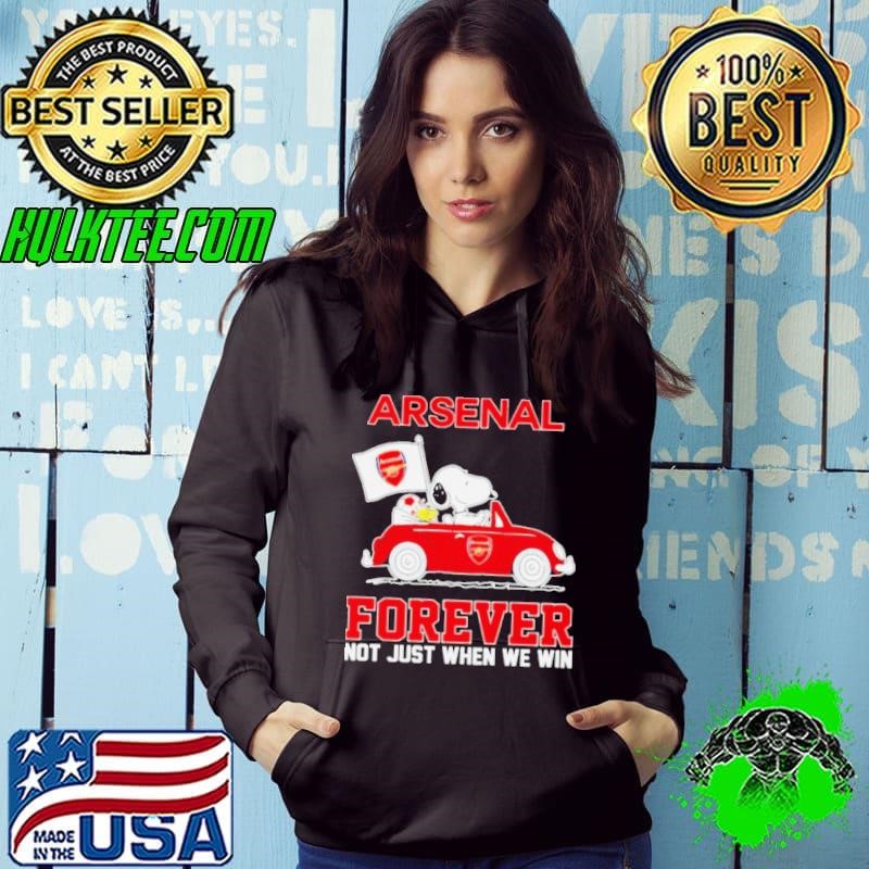 Peanuts Snoopy And Woodstock On Car Arsenal Shirt