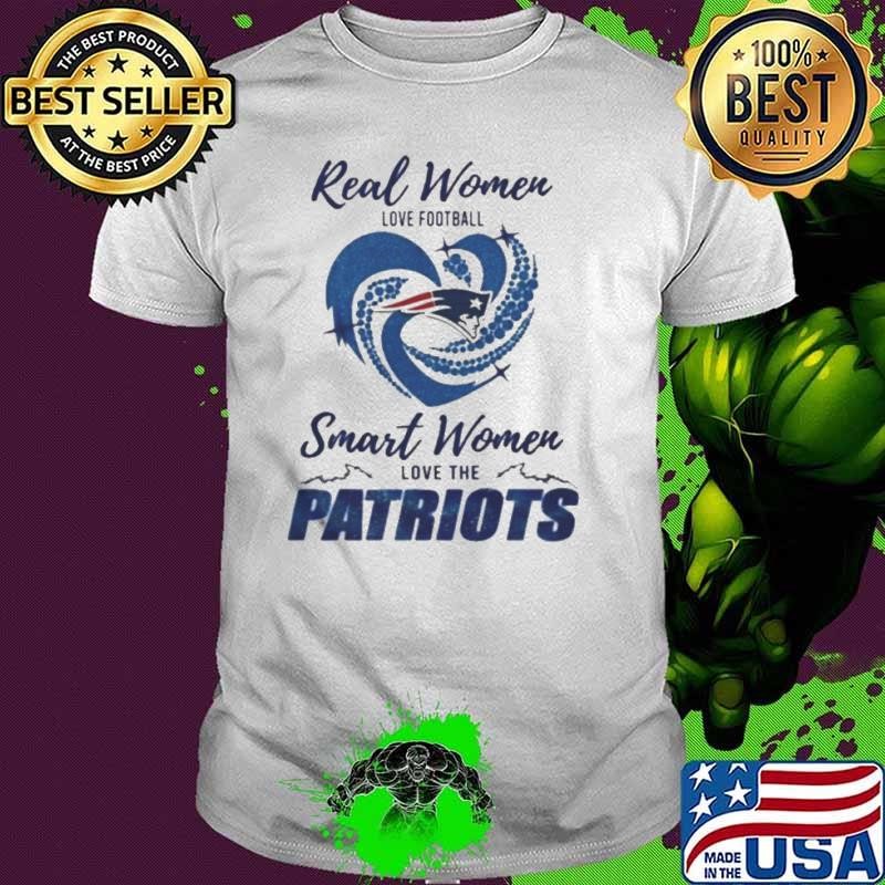 Real Women Love Football Smart Women Love The New England Patriots 2024 – Perfect Gift For Fans Shirt