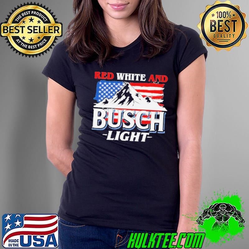 Red White And Busch Light 4th Of July 2024 Ladies Tee