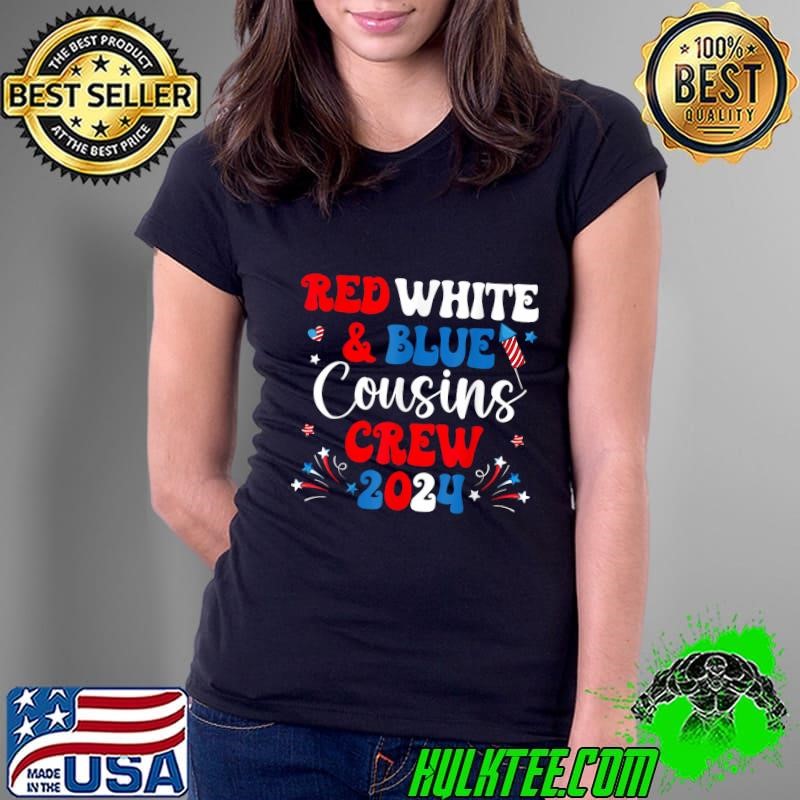 Red White and Blue Cousin Crew 2024 Retro 4th of July T-Shirt