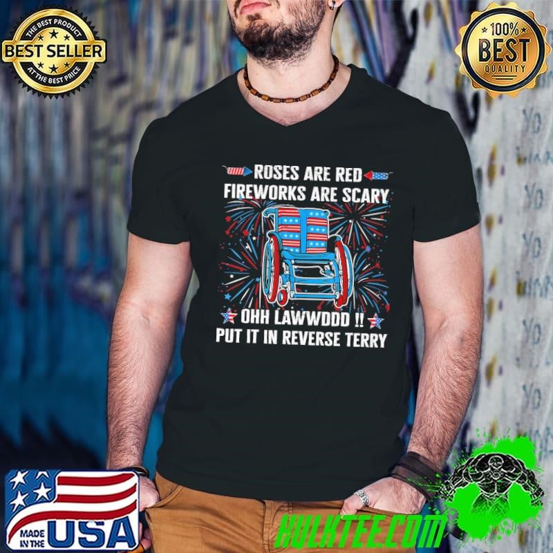 Roses Are Red Put It In Reverse Back Up Terry Firework 4Th Of July Guys V Neck