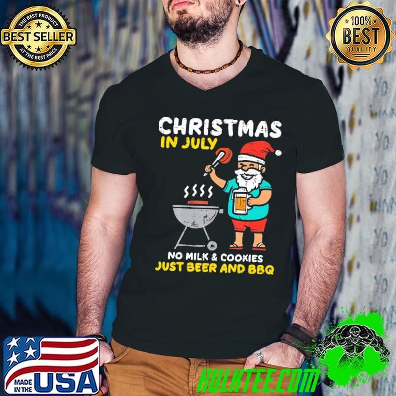 Santa No Milk Cookies Just Bbq Christmas In July Men Shirt