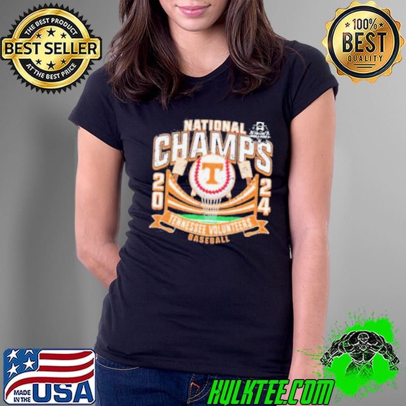 Tennessee Volunteers Ncaa D1 2024 Baseball College World Series National Champions Ninety Feet Soft Ladies Tee