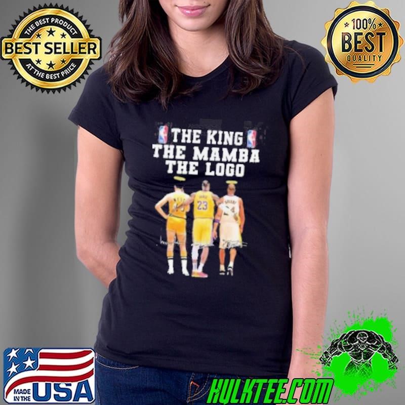 The King The Mamba The Logo Los Angeles Lakers Jerry West LeBron James Kobe Bryant Signatures shirt
