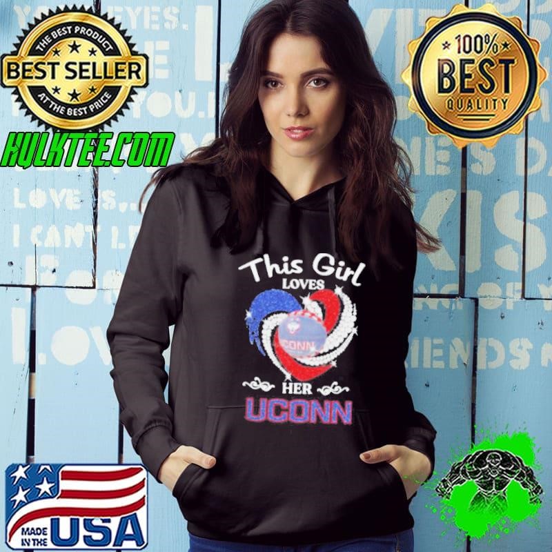 This girl love the Uconn Huskies Diamond Heart 2024 Shirt